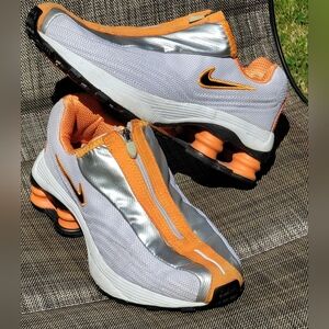 Nike Shox Wmns 6.5 (23.5cm) White/Orange with zipper